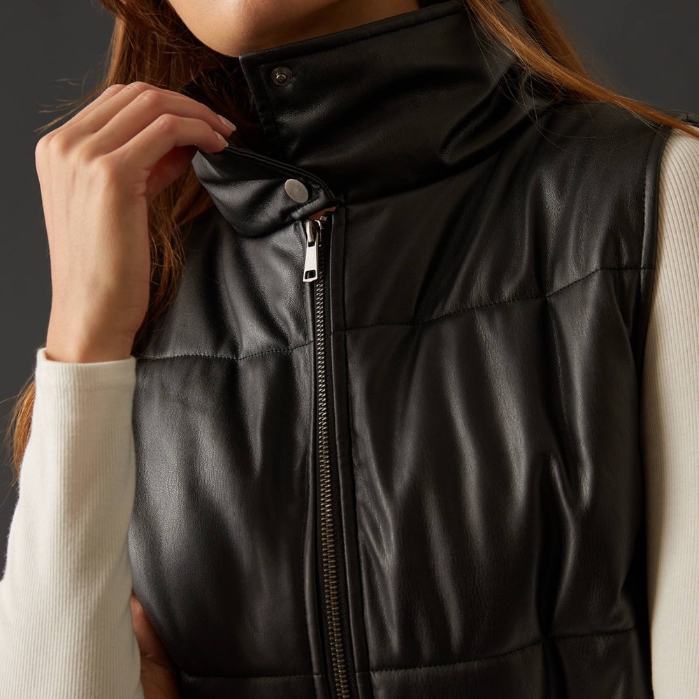 Anthropologie Faux Leather Vest - Picture 6 of 7